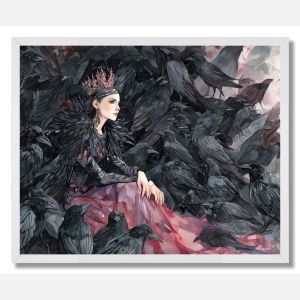 RAVEN QUEENS THRONE - FRAMED