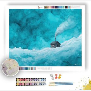 WINTER CABIN SERENITY - Paint by Numbers Full Kit