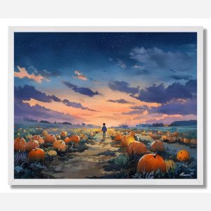 PUMPKIN PATCH EVENING - FRAMED