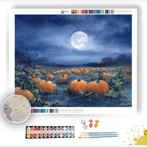 MOONLIT PUMPKIN FIELD - Paint by Numbers Full Kit
