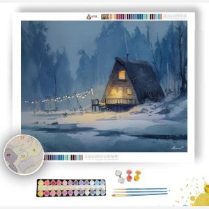 WINTER COTTAGE LIGHTS - Paint by Numbers Full Kit