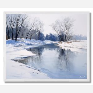 WINTER RIVER STILLNESS - FRAMED