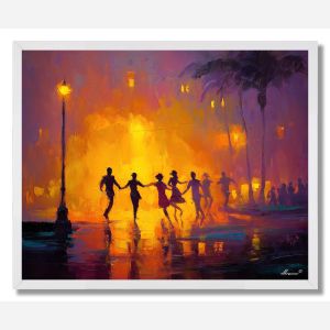 RIO DANCERS AT NIGHT - FRAMED