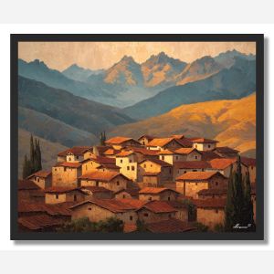 PERUVIAN VILLAGE DAWN - FRAMED