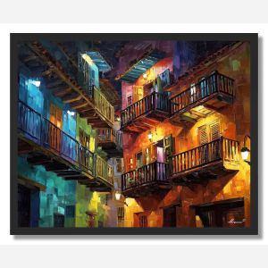 CARTAGENA MOONLIGHT STREETS - FRAMED