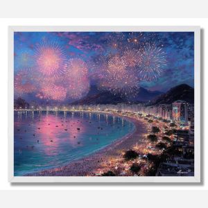 RIO NIGHT FIREWORKS - FRAMED