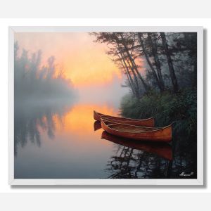 AMAZON DAWN CANOES - FRAMED
