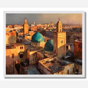 MOROCCAN ROOFTOPS AT SUNSET - FRAMED