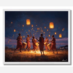 TANZANIA DRUM NIGHT - FRAMED
