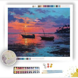 ZANZIBAR SUNSET SHORE - Paint by Numbers Full Kit