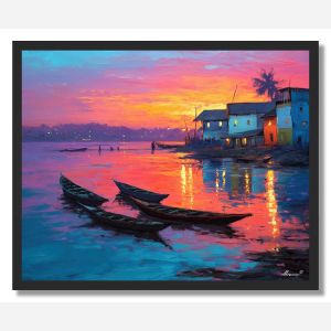 GHANA COAST EVENING - FRAMED