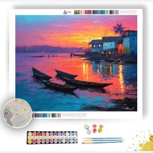GHANA COAST EVENING - Paint by Numbers Full Kit