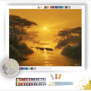 KENYAN RIVER CROSSING - Paint by Numbers Full Kit