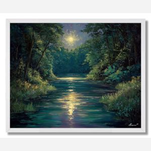 NILE MOON REFLECTION - FRAMED