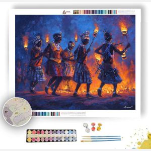 ZULU VILLAGE DANCE - Paint by Numbers Full Kit