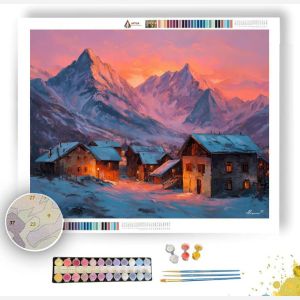 FRENCH ALP SUNSET - Paint by Numbers Full Kit