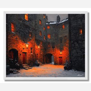 SCOTTISH WINTER FIRE - FRAMED