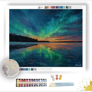 FINNISH LAKE AURORA - Paint by Numbers Full Kit
