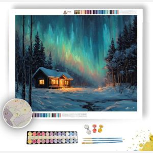 FINNISH CABIN NIGHT - Paint by Numbers Full Kit