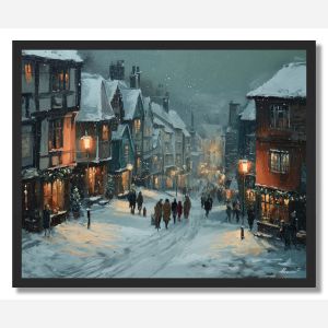 ENGLISH SNOWY VILLAGE - FRAMED