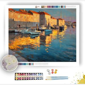 CROATIAN WINTER HARBOR - Paint by Numbers Full Kit