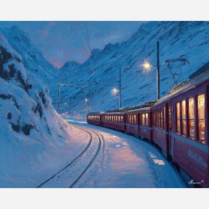 SWISS TRAIN IN SNOW