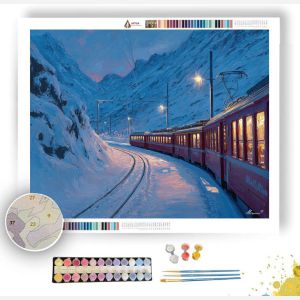 SWISS TRAIN IN SNOW - Paint by Numbers Full Kit