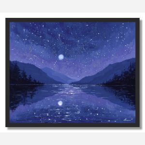 THE SKY MIRROR LAKE - FRAMED