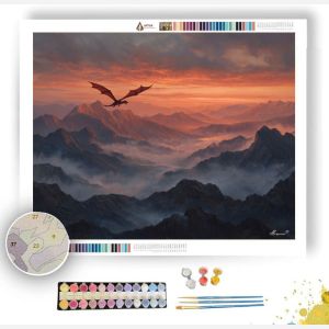 DRAGONS PASS AT DAWN - Paint by Numbers Full Kit