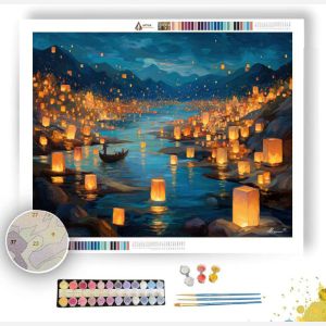 LANTERN RIVER NIGHT - Paint by Numbers Full Kit