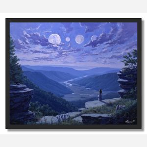 MOONLIT CLIFF HAVEN - FRAMED
