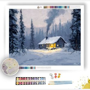 WINTER CABIN LIGHTS - Paint by Numbers Full Kit