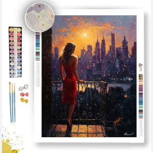 WOMAN ON BALCONY - Paint by Numbers Full Kit