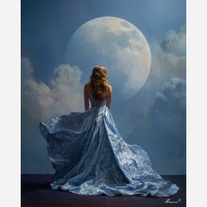WOMAN AND MOON