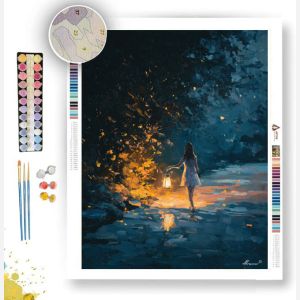 GIRL WITH LANTERN ROAD - Paint by Numbers Full Kit