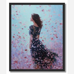 LADY IN BLOSSOM DRESS - FRAMED