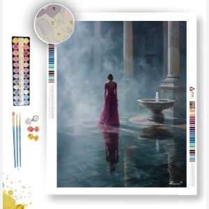 WOMAN BY FOUNTAIN - Paint by Numbers Full Kit