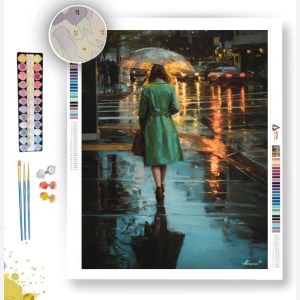 GREEN COAT WOMAN - Paint by Numbers Full Kit