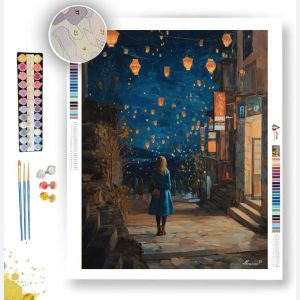 WOMAN IN BLUE NIGHT - Paint by Numbers Full Kit
