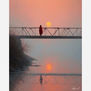 WOMAN ON BRIDGE