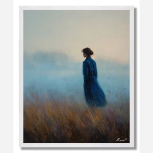 WOMAN IN BLUE SILENCE - FRAMED