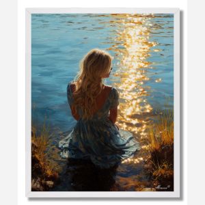 WOMAN BY THE LAKE - FRAMED