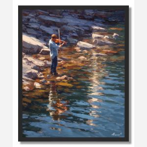 RIVER VIOLINIST - FRAMED
