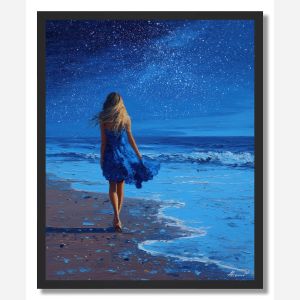 BLUE DRESS GIRL - FRAMED