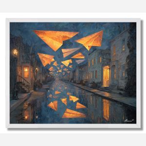 STREET OF PAPER AIRPLANES - FRAMED