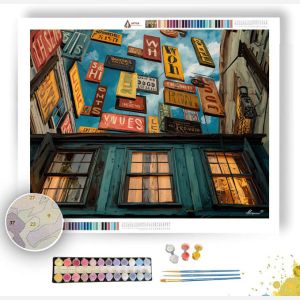STREET OF FLOATING SIGNS - Paint by Numbers Full Kit