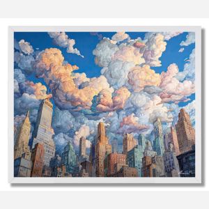 CITY UNDER CRAYON SKY - FRAMED