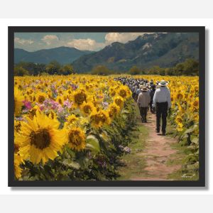 SUNFLOWER PARADE - FRAMED