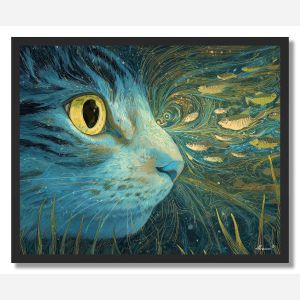 THE BLUE RIVER CAT - FRAMED