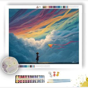 CHILD WITH RAINBOW KITE - Paint by Numbers Full Kit
